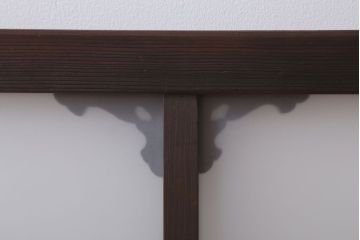 大正ロマン 上品な木製のすりガラス明り取り(2)