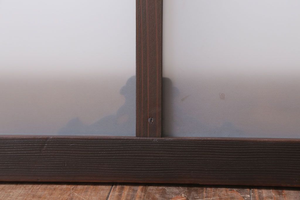 大正ロマン 上品な木製のすりガラス明り取り(2)