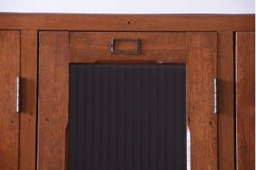 アンティーク家具　和製アンティーク　モールガラス入り!ネームプレート付きの古いロッカー