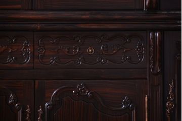 中古　黒檀製!優雅な高級キャビネット(食器棚・収納棚)(定価250万円)