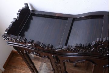 中古　黒檀製!優雅な高級キャビネット(食器棚・収納棚)(定価250万円)