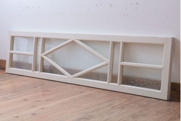 アンティーク　結霜・ダイヤガラス入り!ペイント明り取り