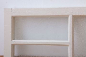 アンティーク　結霜・ダイヤガラス入り!ペイント明り取り