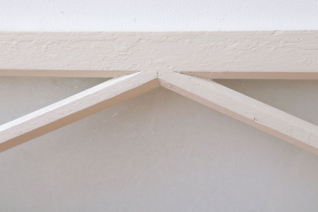 アンティーク　結霜・ダイヤガラス入り!ペイント明り取り