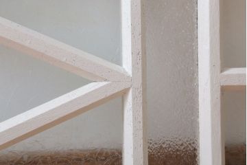 アンティーク　結霜・ダイヤガラス入り!ペイント明り取り