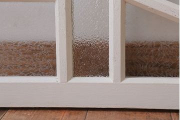 アンティーク　結霜・ダイヤガラス入り!ペイント明り取り