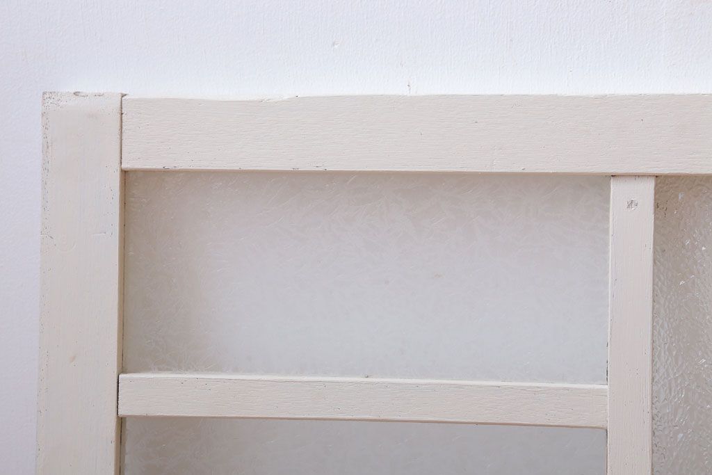 アンティーク　結霜・ダイヤガラス入り!ペイント明り取り