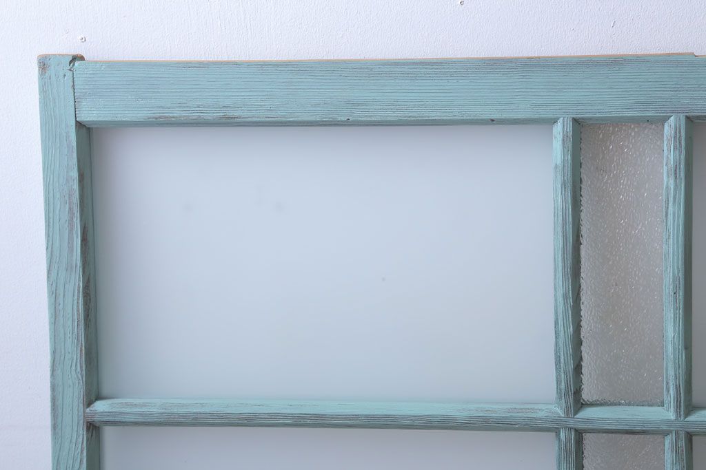 アンティークペイント　すり・ダイヤガラス入り!ガラス戸2枚セット(窓)(1)