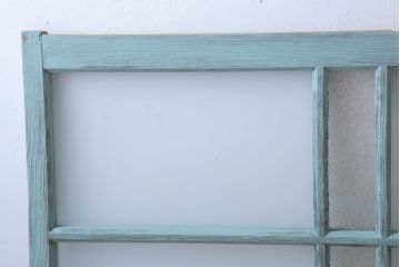 アンティークペイント　すり・ダイヤガラス入り!ガラス戸2枚セット(窓)(1)