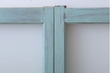 アンティークペイント　すり・ダイヤガラス入り!ガラス戸2枚セット(窓)(1)