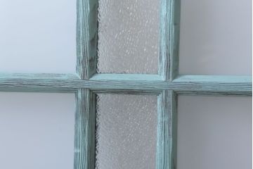 アンティークペイント　すり・ダイヤガラス入り!ガラス戸2枚セット(窓)(1)