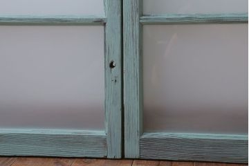 アンティークペイント　すり・ダイヤガラス入り!ガラス戸2枚セット(窓)(1)