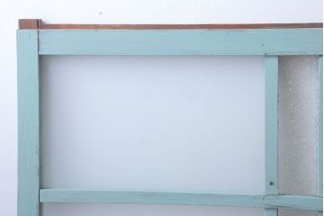 アンティークペイント　すり・ダイヤガラス入り!ガラス戸2枚セット(窓)(1)