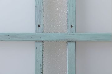 アンティークペイント　すり・ダイヤガラス入り!ガラス戸2枚セット(窓)(1)