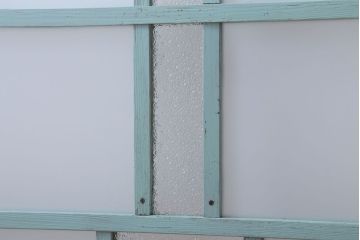 アンティークペイント　すり・ダイヤガラス入り!ガラス戸2枚セット(窓)(1)