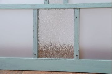 アンティークペイント　すり・ダイヤガラス入り!ガラス戸2枚セット(窓)(1)