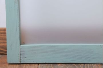 アンティークペイント　すり・ダイヤガラス入り!ガラス戸2枚セット(窓)(1)