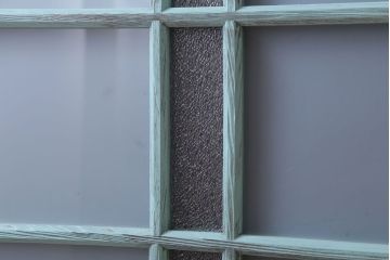 アンティークペイント　すり・ダイヤガラス入り!ガラス戸2枚セット(窓)(2)