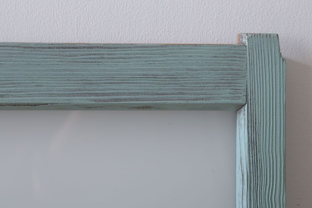 アンティークペイント　すり・ダイヤガラス入り!ガラス戸2枚セット(窓)(2)