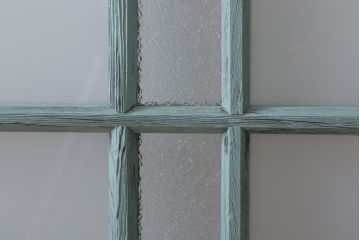 アンティークペイント　すり・ダイヤガラス入り!ガラス戸2枚セット(窓)(2)