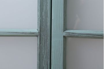 アンティークペイント　すり・ダイヤガラス入り!ガラス戸2枚セット(窓)(2)