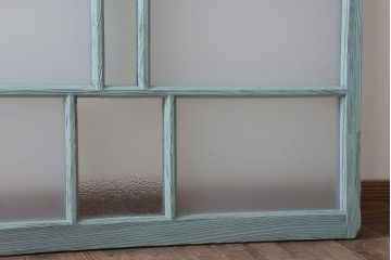 アンティークペイント　すり・ダイヤガラス入り!ガラス戸2枚セット(窓)(2)