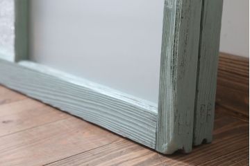 アンティークペイント　すり・ダイヤガラス入り!ガラス戸2枚セット(窓)(2)