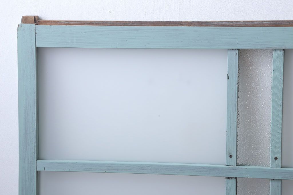 アンティークペイント　すり・ダイヤガラス入り!ガラス戸2枚セット(窓)(2)