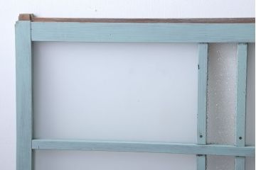 アンティークペイント　すり・ダイヤガラス入り!ガラス戸2枚セット(窓)(2)