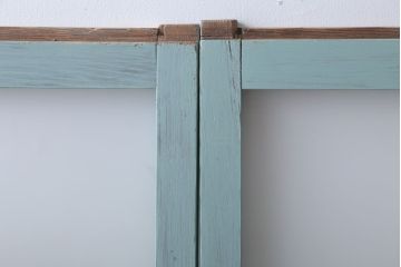 アンティークペイント　すり・ダイヤガラス入り!ガラス戸2枚セット(窓)(2)