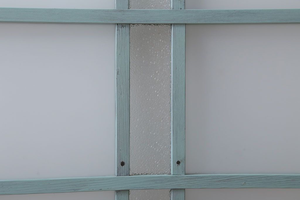 アンティークペイント　すり・ダイヤガラス入り!ガラス戸2枚セット(窓)(2)