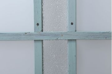 アンティークペイント　すり・ダイヤガラス入り!ガラス戸2枚セット(窓)(2)