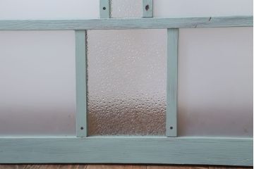 アンティークペイント　すり・ダイヤガラス入り!ガラス戸2枚セット(窓)(2)