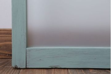アンティークペイント　すり・ダイヤガラス入り!ガラス戸2枚セット(窓)(2)