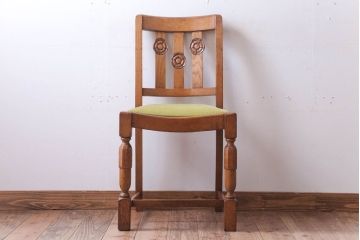 ヴィンテージ家具　イギリスビンテージ　オーク材のダイニングチェア(3)