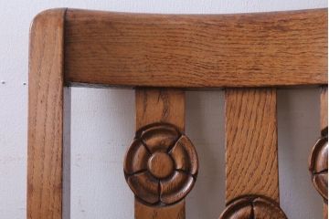 ヴィンテージ家具　イギリスビンテージ　オーク材のダイニングチェア(3)