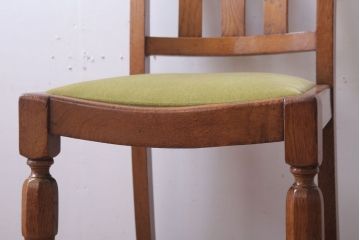 ヴィンテージ家具　イギリスビンテージ　オーク材のダイニングチェア(3)