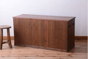 アンティーク家具　和製アンティーク　前面欅材!上質な時代箪笥ローボード(2)