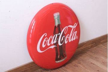 アンティーク雑貨　昭和レトロ　コカコーラ　ボタンサイン　ホーロー看板