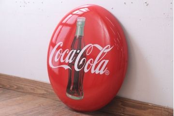 アンティーク雑貨　昭和レトロ　コカコーラ　ボタンサイン　ホーロー看板