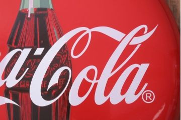 アンティーク雑貨　昭和レトロ　コカコーラ　ボタンサイン　ホーロー看板