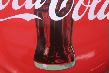 アンティーク雑貨　昭和レトロ　コカコーラ　ボタンサイン　ホーロー看板
