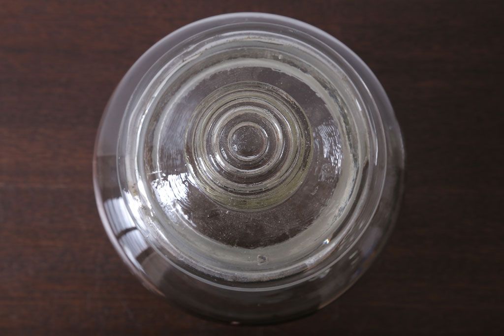 アンティーク雑貨　昭和レトロ　ガラス蓋とブリキ蓋のガラス瓶2個セット