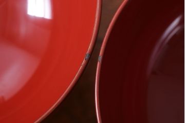 アンティーク　昭和十四年　輪島朱塗　桐蒔絵木製椀10客(1)