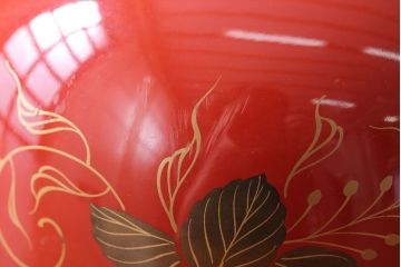 アンティーク　昭和十四年　輪島朱塗　桐蒔絵木製椀10客(1)