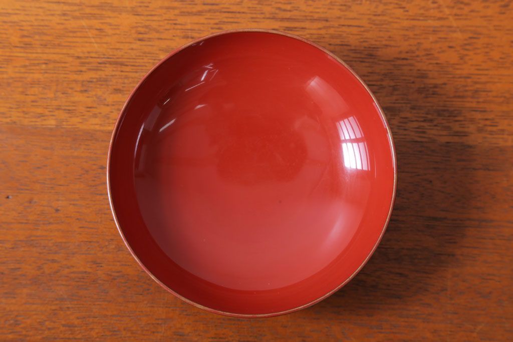 アンティーク　昭和十四年　輪島朱塗　桐蒔絵木製椀10客(1)