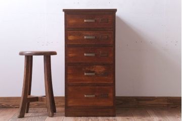 アンティーク家具　アンティーク　ネームプレート!デスクサイドチェスト(小引き出し)