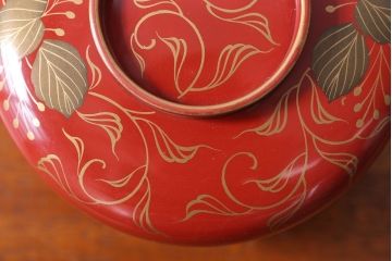 アンティーク雑貨　アンティーク　昭和十四年　輪島朱塗　桐蒔絵木製椀10客(2)