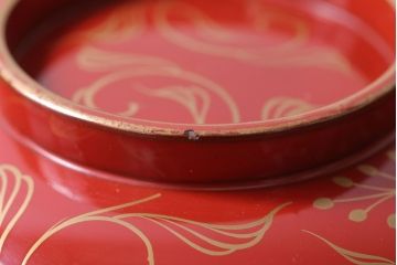 アンティーク　昭和十四年　輪島朱塗　桐蒔絵木製椀10客(3)