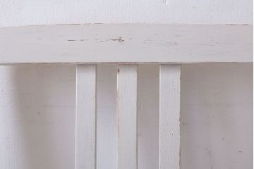 アンティーク家具　アンティークペイント　アンティークリネン座面の白いチェア(椅子)